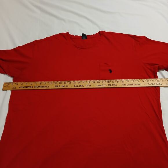 U.S. Polo ASSN. Men's 4XLT Red Short-Sleeved 100% Cotton T-Shirt front Pocket - Picture 5 of 8
